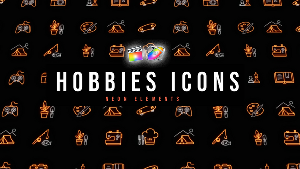 Photo of Hobbies Neon Icons – Videohive 53677151