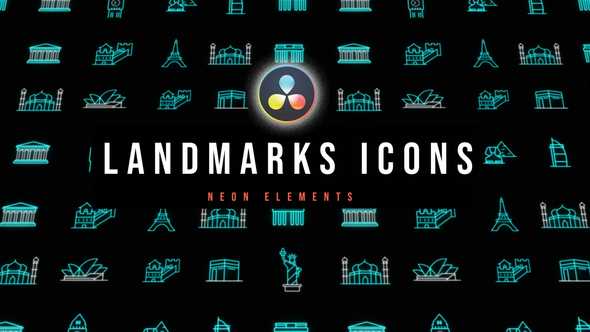 Photo of Landmarks Neon Icons – Videohive 53637375