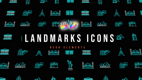 Photo of Landmarks Neon Icons – Videohive 53677233