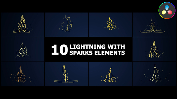 Photo of Lightning With Sparks Elements | DaVinci Resolve – Videohive 53813717