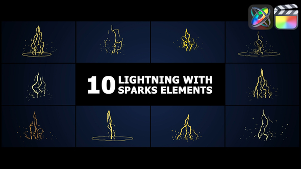 Photo of Lightning With Sparks Elements | FCPX – Videohive 53813528