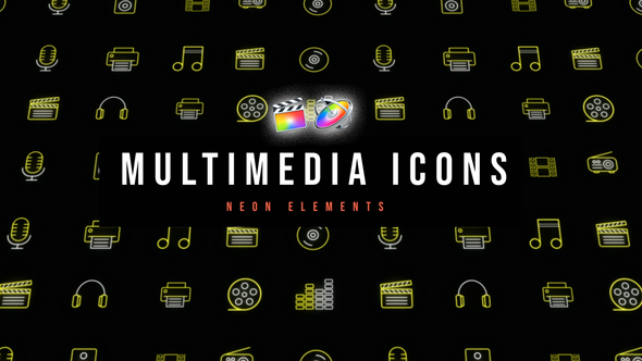 Photo of Multimedia Neon Icons – Videohive 53697325