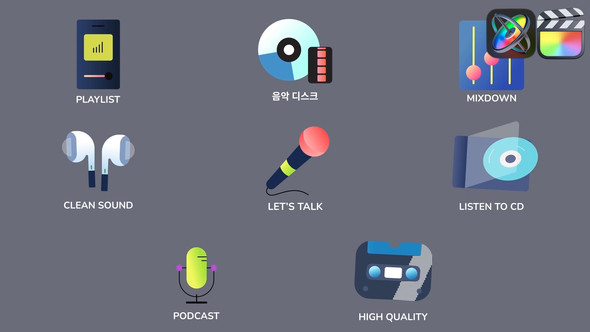 Photo of Music And Podcast Icons And Titles for FCPX – Videohive 53653984