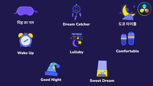 Photo of Night Sleep Icons And Titles for DaVinci Resolve – Videohive 54028959