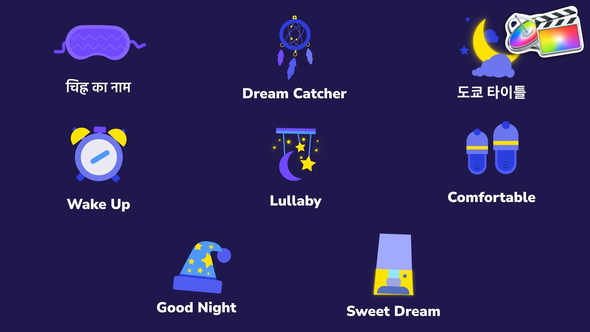 Photo of Night Sleep Icons And Titles for FCPX – Videohive 54028652