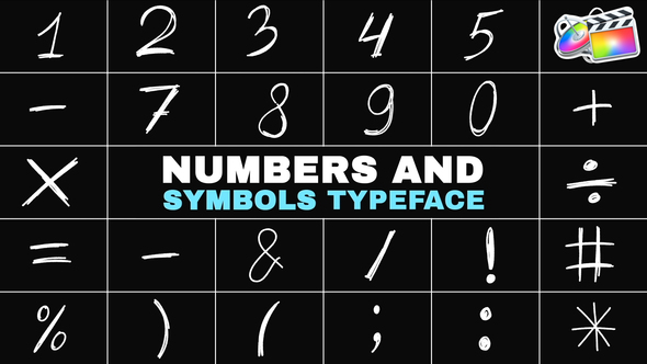 Photo of Numbers and Symbols Typeface | FCPX – Videohive 53812608