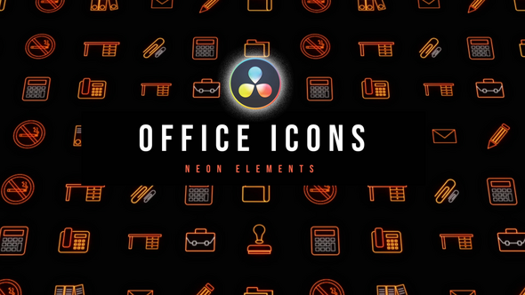 Photo of Office Neon Icons – Videohive 53637584