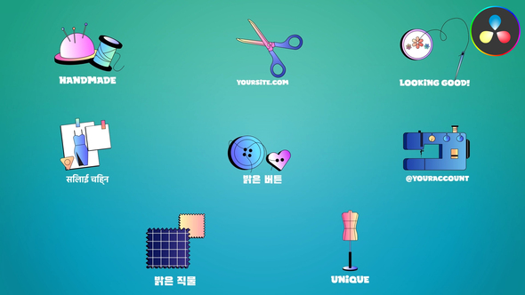 Photo of Sewing Icons And Titles for DaVinci Resolve – Videohive 53915979