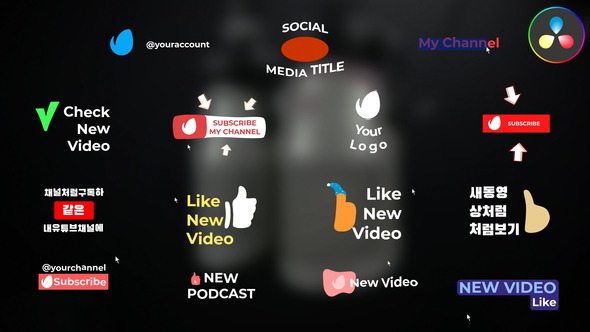 Photo of Social Media Buttons And Titles for DaVinci Resolve – Videohive 53542901