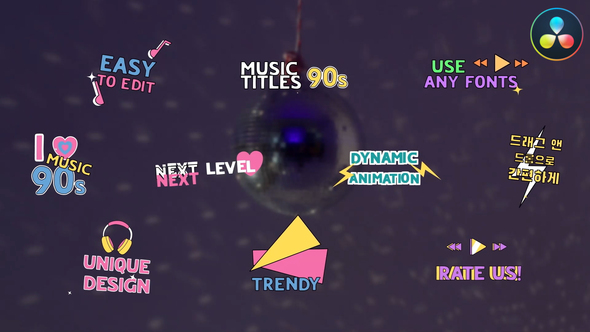 Photo of 90’s Music Titles | DaVinci Resolve – Videohive 54411589