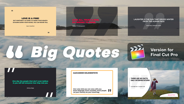 Photo of Big Quotes | Final Cut Pro X – Videohive 54434590