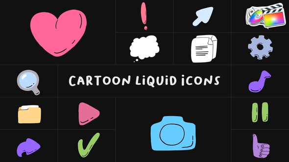 Photo of Cartoon Liquid Icons for FCPX – Videohive 54346240