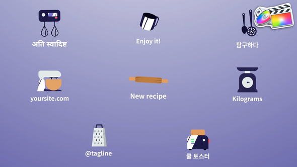 Photo of Cooking Icons And Titles for FCPX – Videohive 54250475