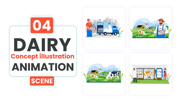 Photo of Dairy Concept Illustration Scene Animation | After Effect Template – Videohive 54190140