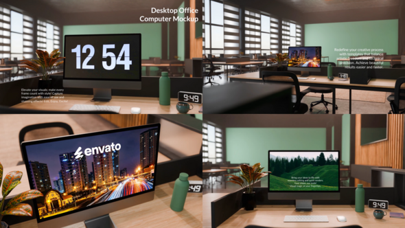 Photo of Desktop Office Computer Mockup for Premiere Pro – Videohive 54233654