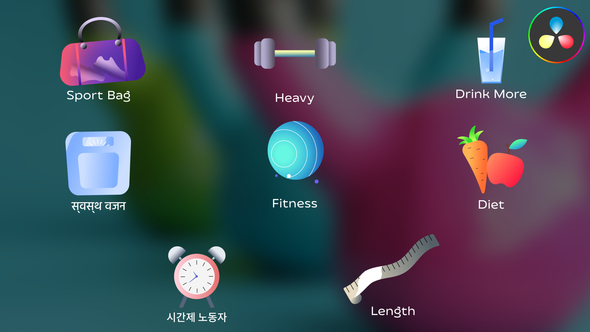 Photo of Fitness Icons And Titles for DaVinci Resolve – Videohive 54393752