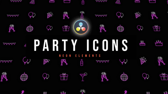 Photo of Party Neon Icons – Videohive 54056103