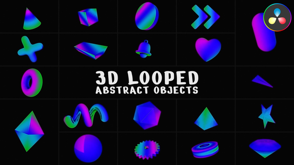 Photo of 3D Looped Abstract Objects for DaVinci Resolve – Videohive 54548983