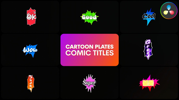 Photo of Cartoon Plates Comic Titles | DaVinci Resolve – Videohive 54958161