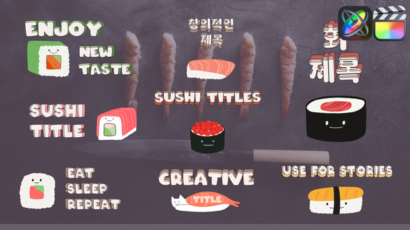 Photo of Cartoon Sushi Titles for FCPX – Videohive 54609314