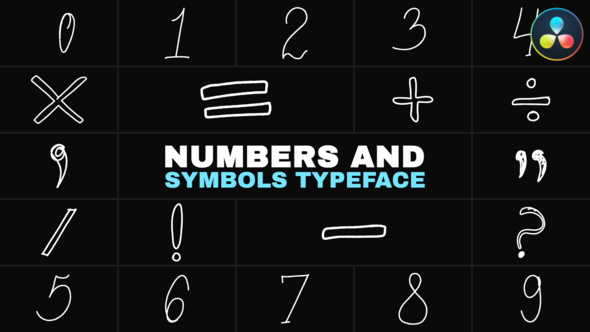 Photo of Numbers And Symbols Typeface | DaVinci Resolve – Videohive 54570989