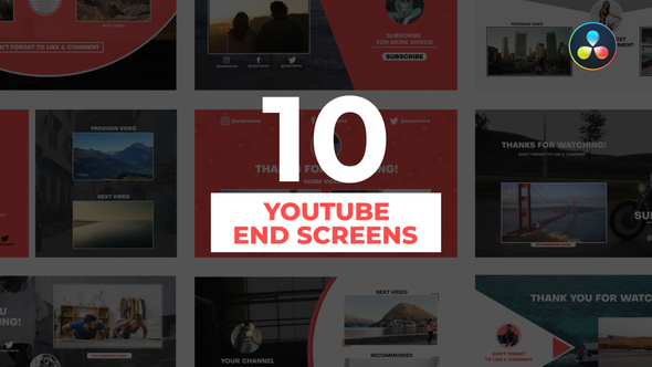 Photo of YouTube End Screens for DaVinci Resolve – Videohive 54929182