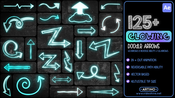 Photo of 125+ Glowing Doodle Arrows Pack – Videohive 55315440