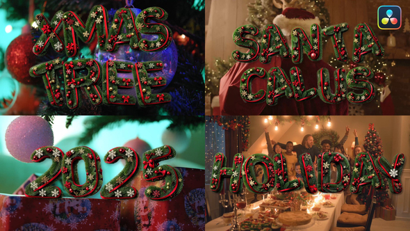 Photo of Christmas 3D Fir Tree Typography Letters Pack For DaVinci Resolve – Videohive 55335831