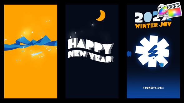Photo of Christmas And New Year Vertical Logo Typography | FCPX – Videohive 55556047