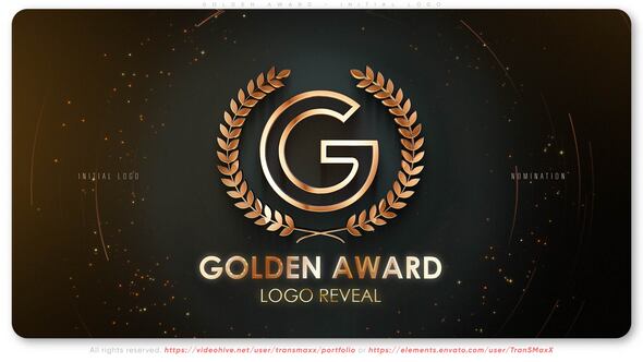 Photo of Golden Award – Initial Logo – Videohive 55457563