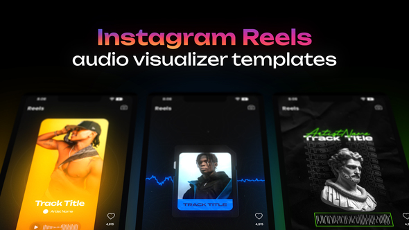 Photo of Instagram audio visualizer template pack. 5 vertical audio visualizers for Instagram Reels / Stories – Videohive 55371760