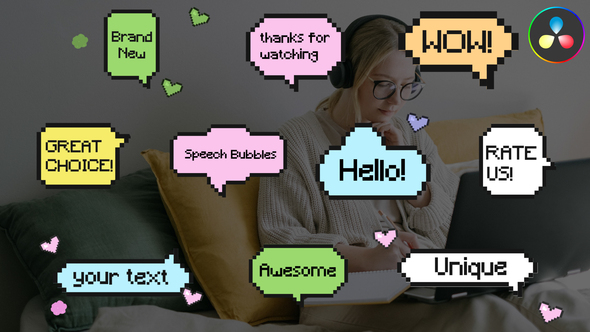 Photo of Pixel Speech Bubbles for DaVinci Resolve – Videohive 55421732