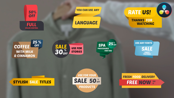 Photo of Stylish Sale Titles for DaVinci Resolve – Videohive 55577314