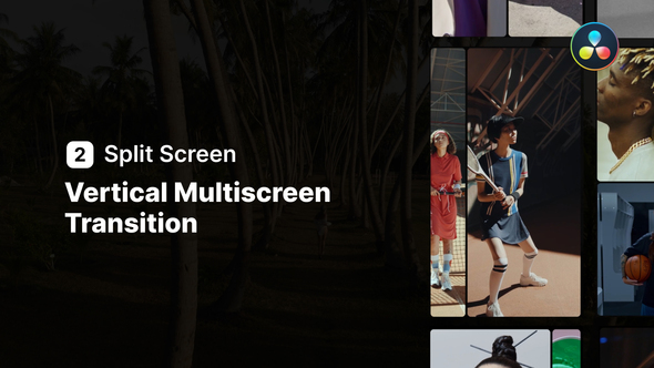 Photo of Vertical Multiscreen Transition – 2 Split Screen for DaVinci Resolve – Videohive 55370076