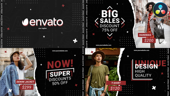 Photo of Black Friday Sale Promo Slideshow for DaVinci Resolve – Videohive 55886851