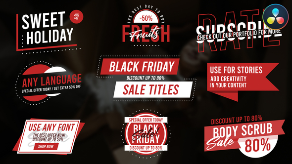 Photo of Black Friday Titles for DaVinci Resolve – Videohive 55887590