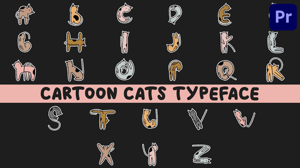 Photo of Cartoon Cats Animated Typeface for Premiere Pro MOGRT – Videohive 55725422