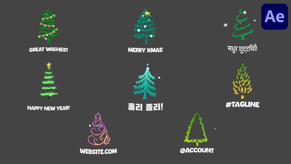 Photo of Cartoon Christmas Trees Animations Icons And Titles for After Effects – Videohive 56033823