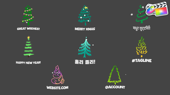 Photo of Cartoon Christmas Trees Animations Icons And Titles for FCPX – Videohive 56043836