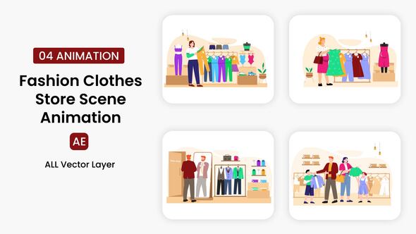 Photo of Fashion Clothes Store Illustration Scene – Videohive 55058355