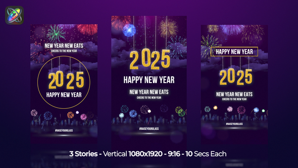 Photo of Happy New Year Wishes 2025 Instagram Stories Apple Motion – Videohive 55696905