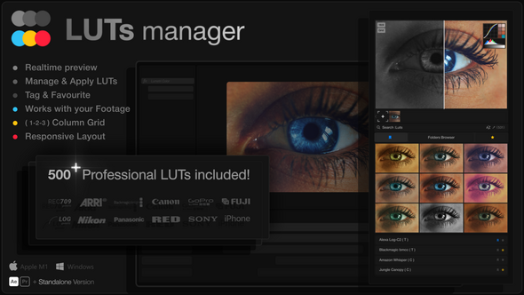 Photo of LUTs Manager: Preview LUTs In Real-time Tool & 500 Professional LUTs – Videohive 55855580