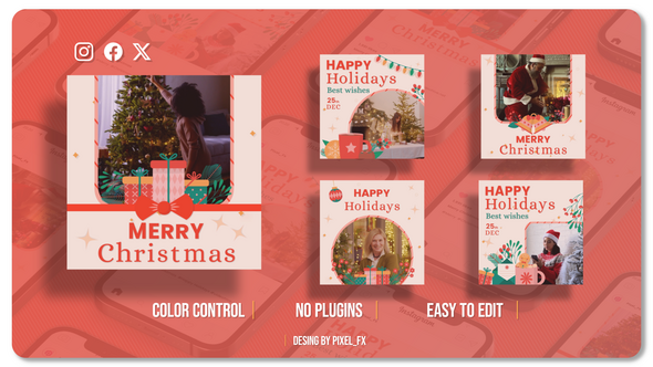 Photo of Merry Christmas | Happy New Year Posts V1 – Videohive 55609477