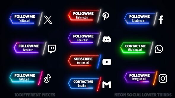 Photo of Neon Social Media Lower Thirds – Videohive 55869442