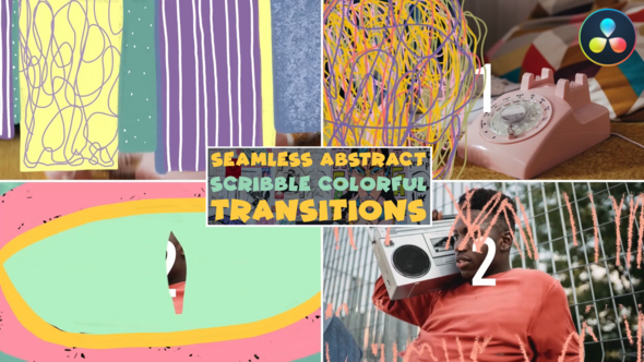 Photo of Seamless Abstract Scribble Colorful Transitions | DaVinci Resolve – Videohive 55662460