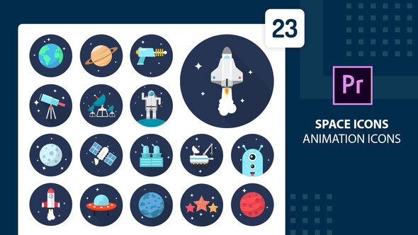 Photo of Space Animated Icons | Premiere Pro MOGRT – Videohive 55941944