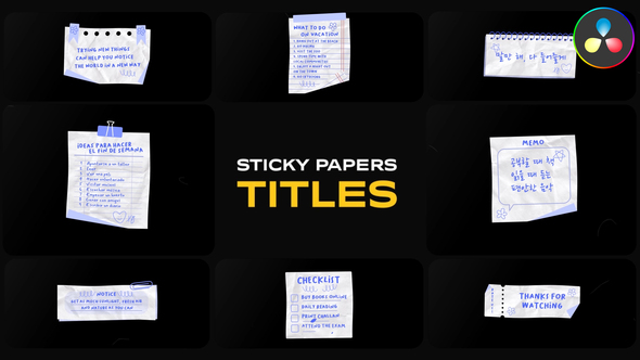 Photo of Sticky Papers Titles for DaVinci Resolve – Videohive 55743020