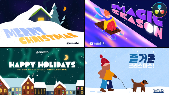 Photo of Stylish Cartoon Christmas Typography for DaVinci Resolve – Videohive 55986032