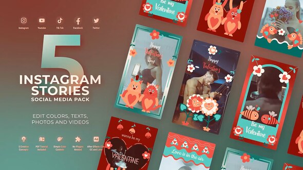 Photo of Valentines Day Vertical Instagram MOGRT Premiere Pro – Videohive 55836473