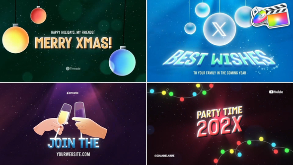 Photo of Xmas Posters Typography | FCPX – Videohive 55693975
